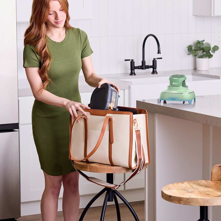 ninja crispi 4-in-1 draagbare kleine glazen airfryer – mint pond fn101ukgnbl