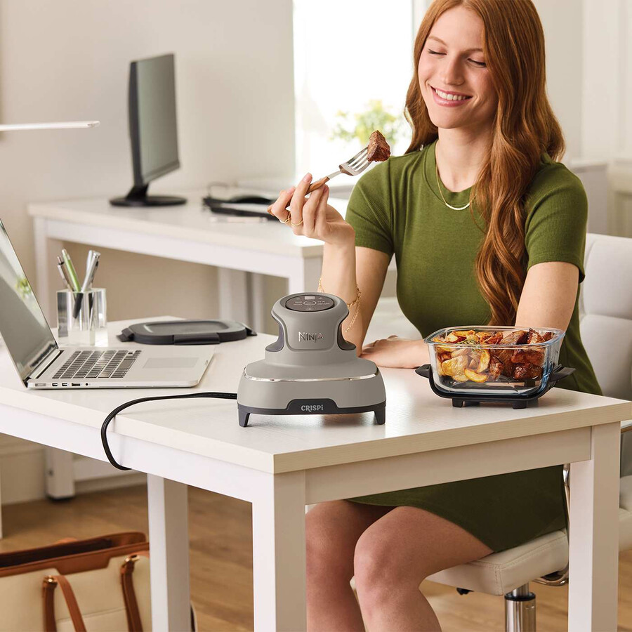 ninja crispi 4-in-1 draagbare glazen heteluchtfriteuse - steen fn101ukst