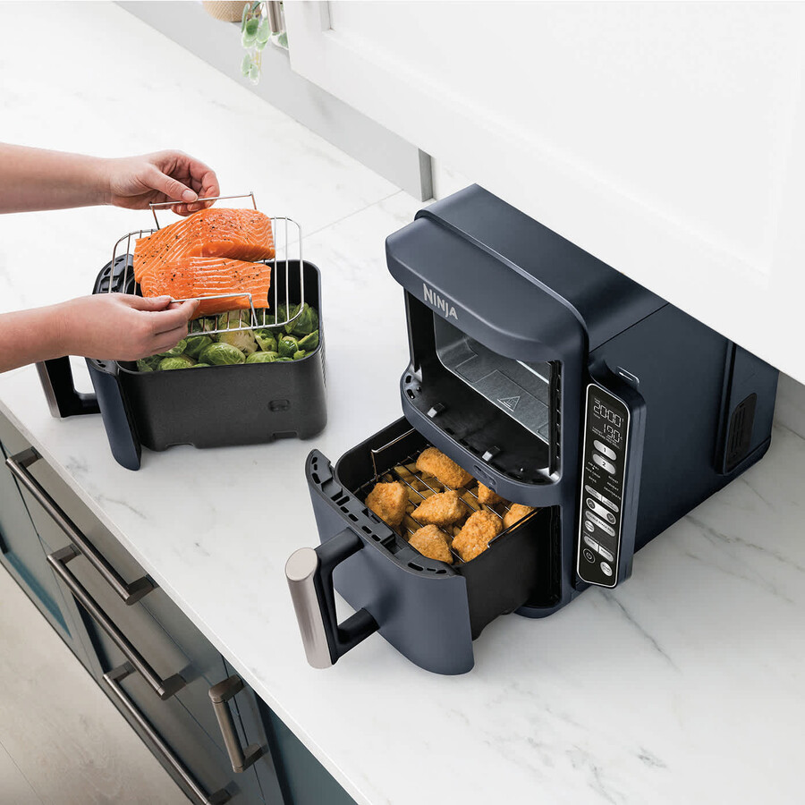 ninja double stack xl 2-laags airfryer met smart cook-systeem 95 liter cyber space sl451ukcyd