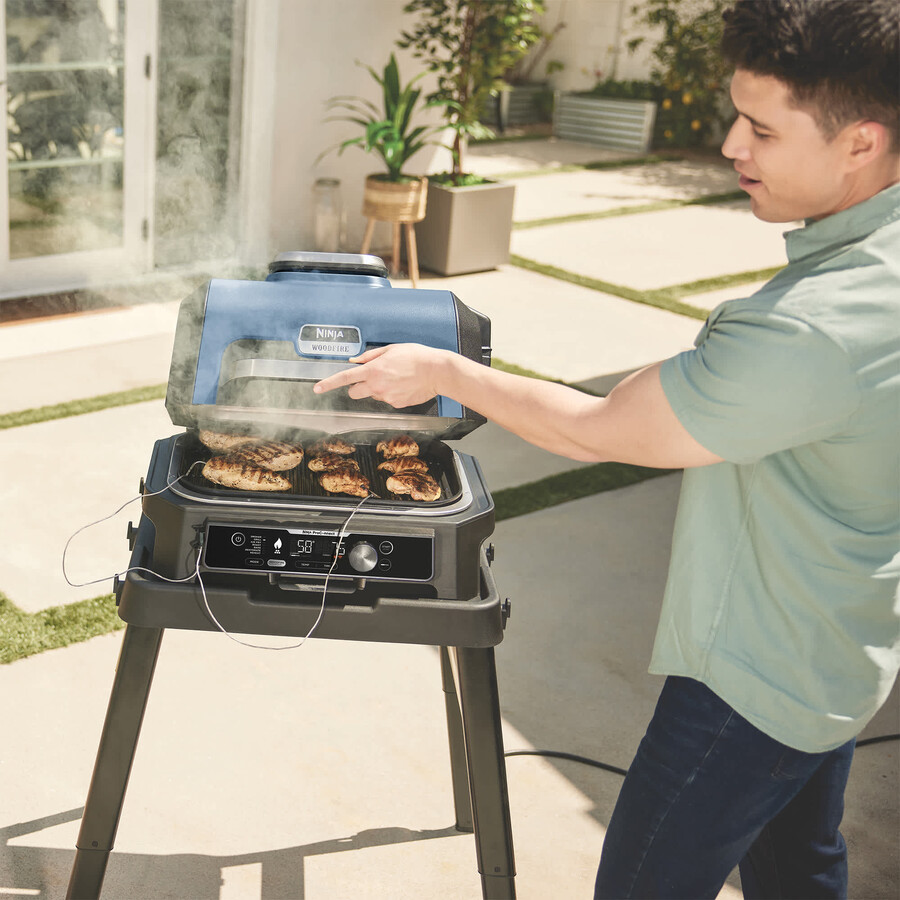ninja woodfire pro connect xl elektrische barbecuegrill en rookoven