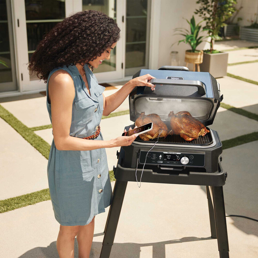 ninja woodfire pro connect xl elektrische barbecuegrill en rookoven