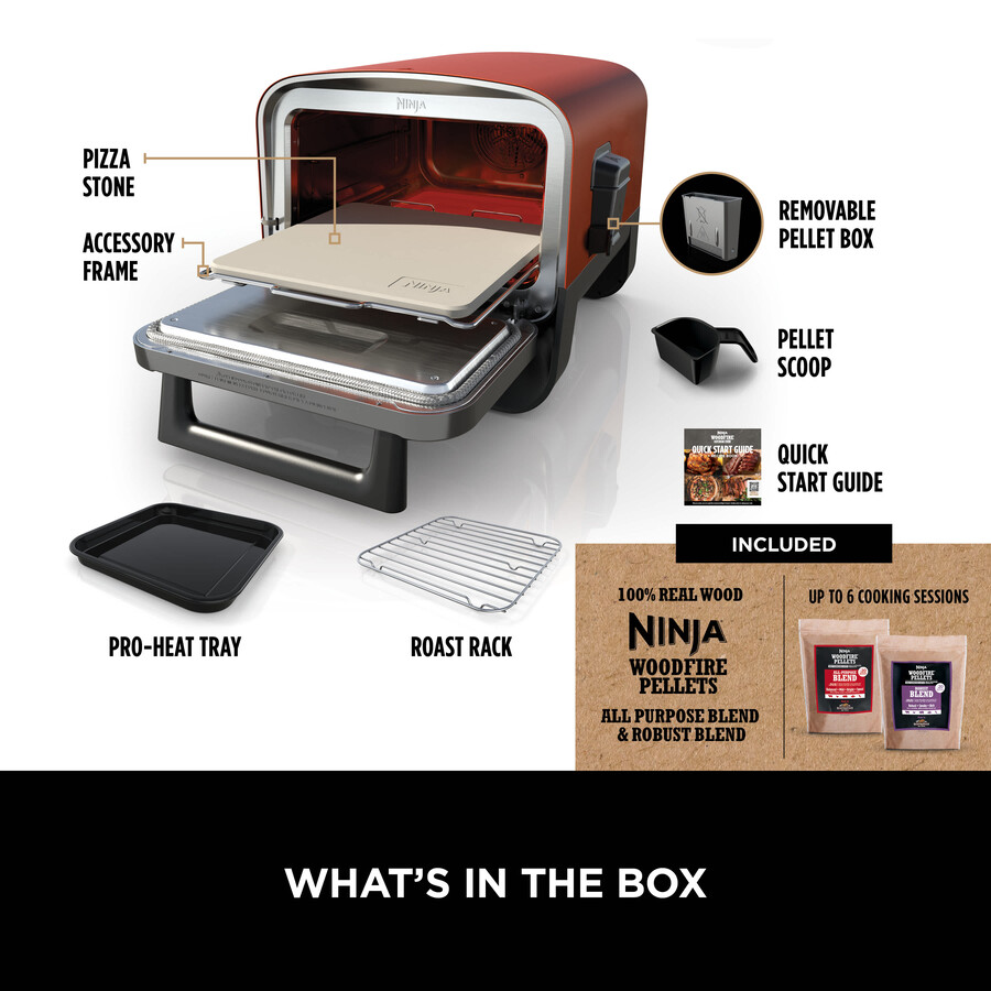 ninja woodfire elektrische buitenoven pizzamaker en barbecue-smoker oo101uk